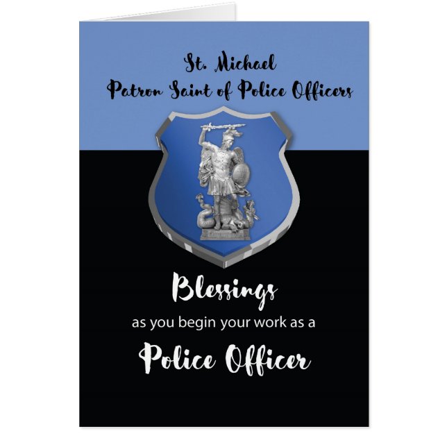 St. Michael Blessings para nuevo oficial de policí (Frente)