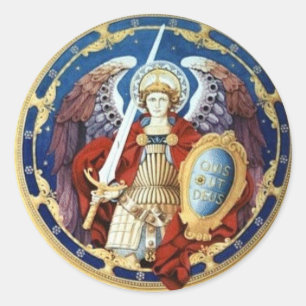 St. Michael El Pegatina Redondo Archangel
