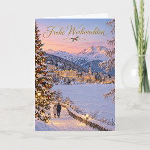 St Moritz Invierno junto al lago Feliz Navidad