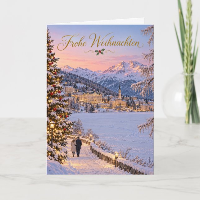 St Moritz Invierno junto al lago Feliz Navidad (Anverso)