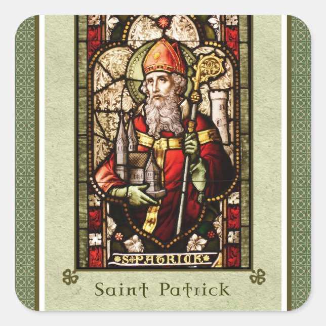 St. Patrick | Pegatinas de St. Patrick's Day Squar (Anverso)