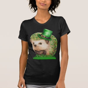 St. Patrick's Day Cute Hedgehog camiseta negra