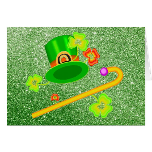 St. Patrick's Day Gorra y Cane Apple Green (Anverso (Horizontal))