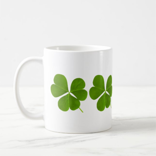 St. Patricks Day Green Shamrock Clover - taza de c (Izquierda)