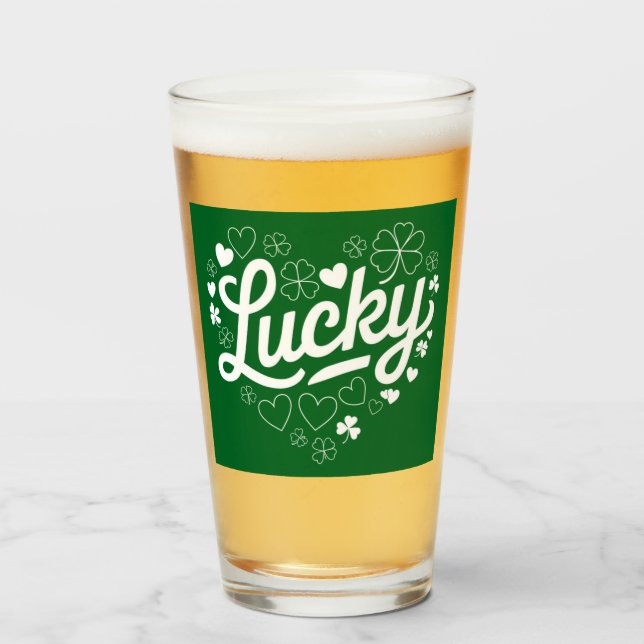 St Patrick's Day Heart Lucky Clover Shamrock (Anverso (lleno))