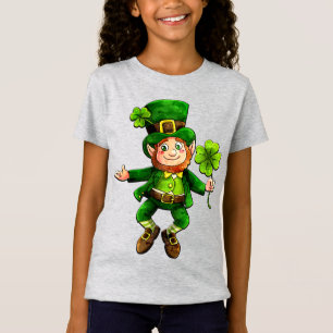 St. Patrick's Day Leprechaun Chicas camiseta gris