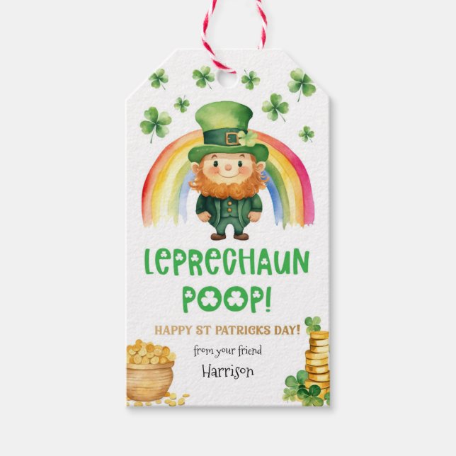 St Patricks Day Leprechaun Poop Favft Etiqueta (Anverso)