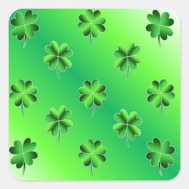 St. Patrick's Day Lucky Shamrock Glossy Pegatinas (Anverso)