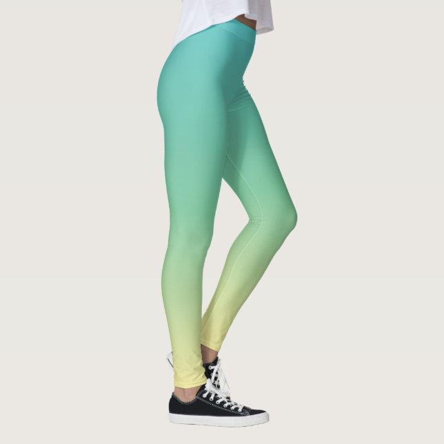 St Patricks Day Ombre Green Yellow Trendy Leggings (Derecha)