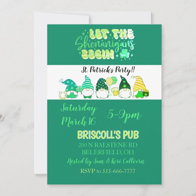 St. Patrick's Day Party flat invitation (Anverso)