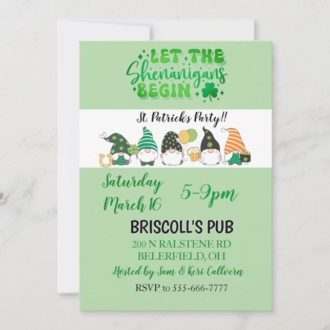 St. Patrick's Day Party flat invitation (Anverso)
