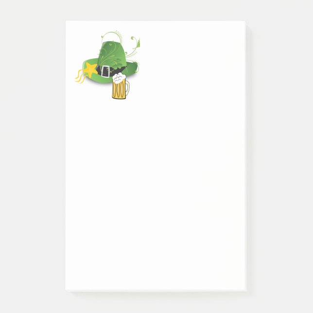 St. Patrick's Day Post nota cerveza Shamrock (Anverso)