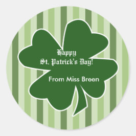 St. Patrick's Day Shamrock Address Labels Pegatina