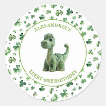 St Patricks Lucky One Dinosaur Pegatina