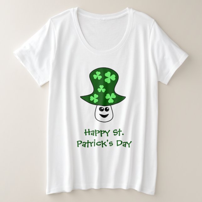 St. Patrick's Mushroom Plus T-Shirt tamaño (Anverso del diseño)