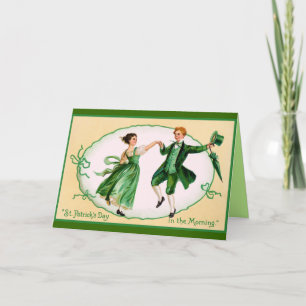 St Patricks Tarjeta de saludo de Vintage - Pareja