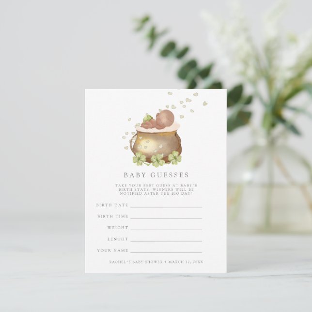 st patrics baby ducha adivinando la invitación al  (Anverso de pie)