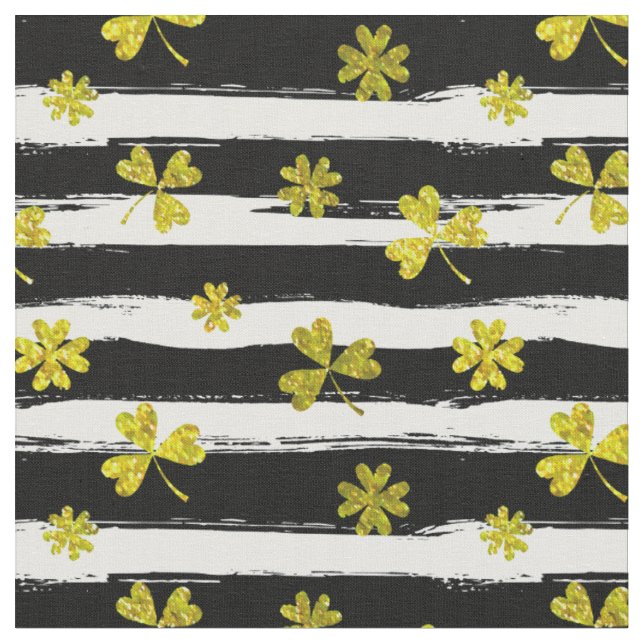 st patrics tela de trébol blanco negro (De cerca)
