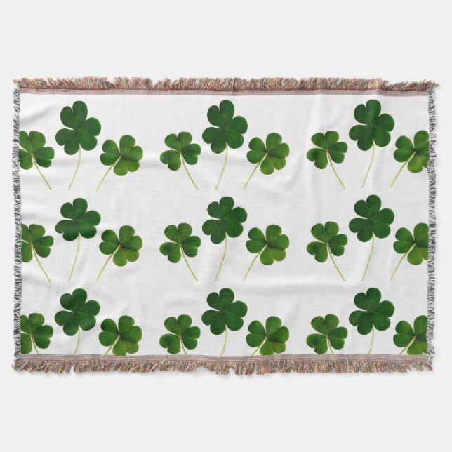 st patricys día clover shamrock lanzar manta (Anverso)