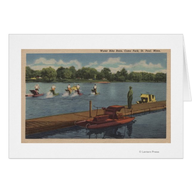 St. Paul, MN - Carrera de bicicletas acuáticas en  (Anverso (Horizontal))