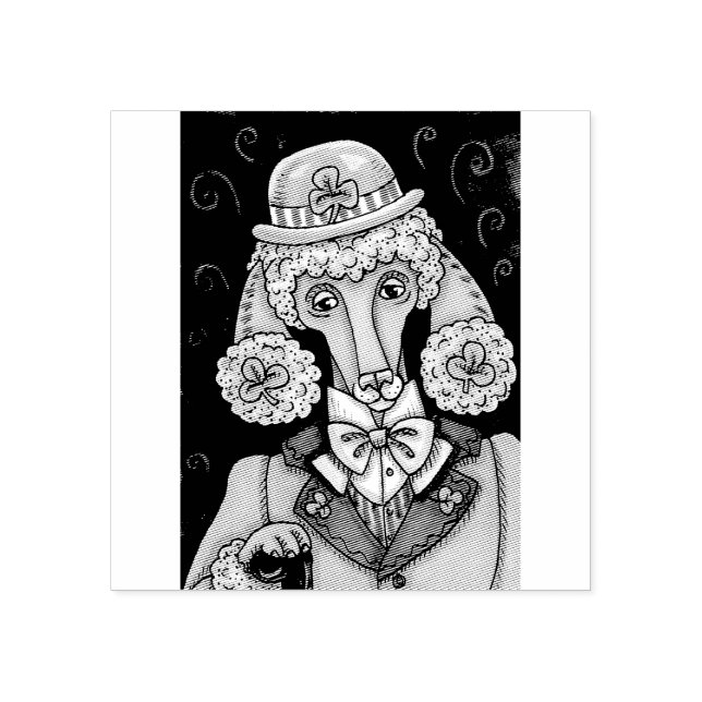 ST. POODLE IRLANDÉS DEL DÍA DE PATRICK, SELLO DE G (Impresión)