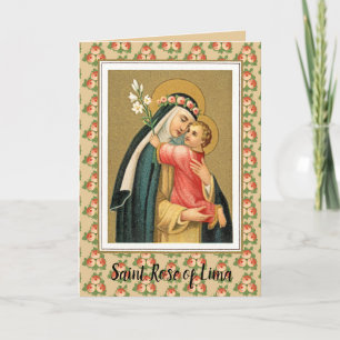 St Rosa y el Niño Jesús (M 023) Tarjeta de salutac