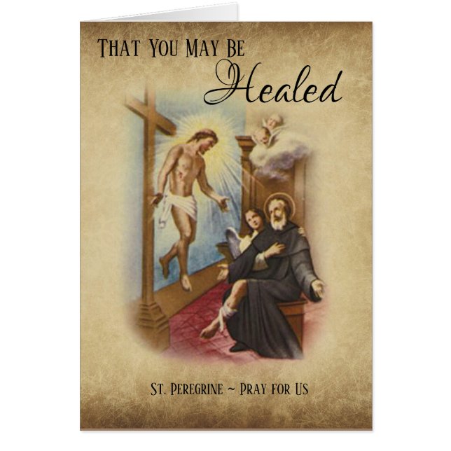 St. Santo patrón del peregrino de la cruz de Jesús (Frente)