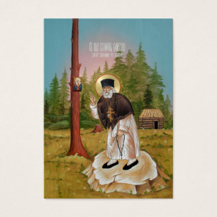 St. Seraphim de la mini tarjeta del rezo de Sarov