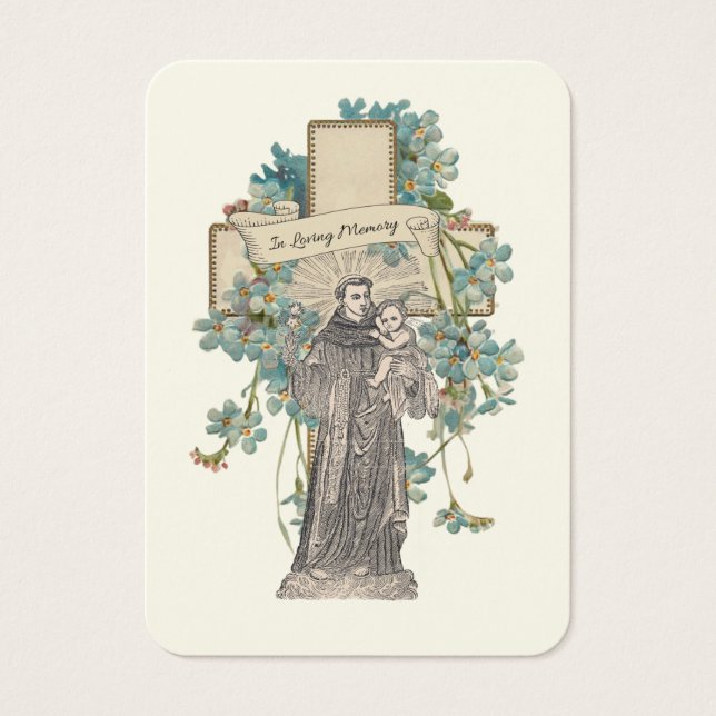 ST. Tarjeta de oración de funerales católicos ANTH (Frente)