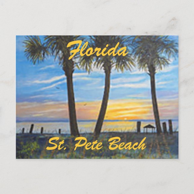 "ST. TARJETA POSTAL PETE BEACH FLORIDA PALMS" (Anverso)