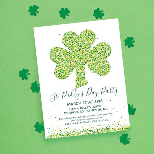 ST. Tarjeta postal Sharmock, Fiesta DEL DÍA DE PAT (Saint Patrick's Day Party Invitation Postcard)