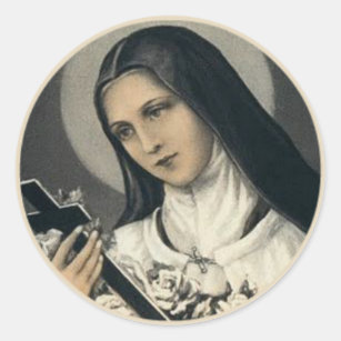 St. Teresa de Lisieux con crucifijo/el pegatina de