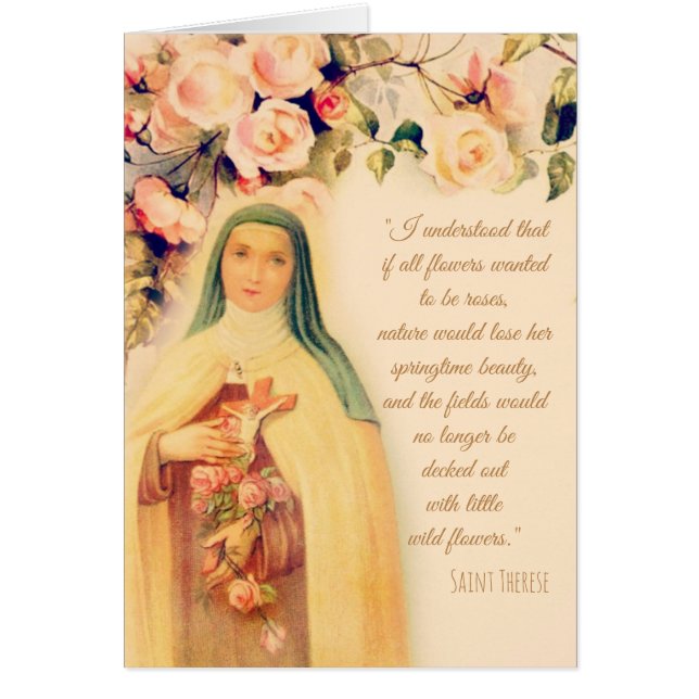 St. Teresa del personalizable floral de Lisieux (Frente)