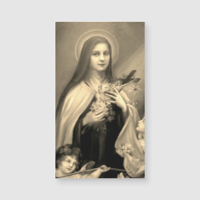 St. Teresa la tarjeta santa de la pequeña flor (Anverso)
