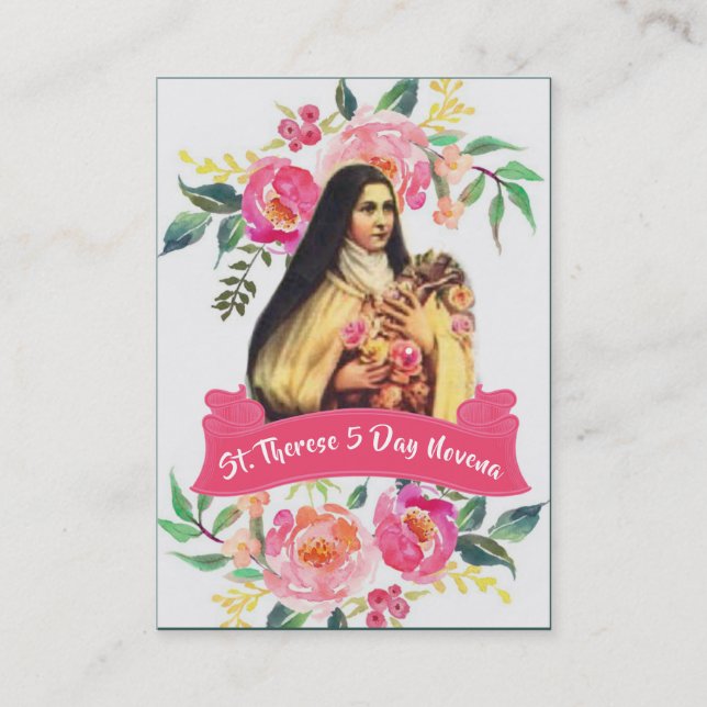 St. Teresa las pequeñas tarjetas de la novena de (Anverso)