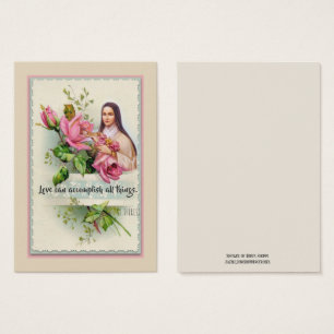 St. Teresa pequeño la tarjeta santa subió de la