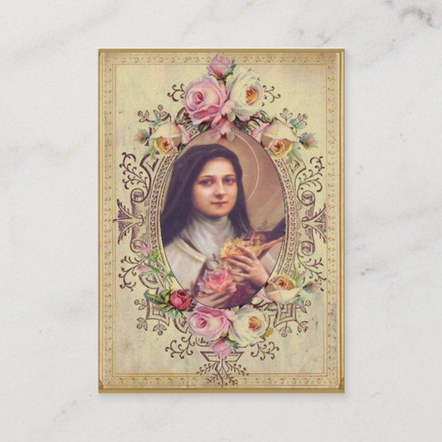 St. Teresa poca tarjeta santa de la novena de la (Anverso)