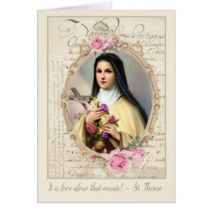 St. Teresa w/Roses del vintage del personalizar