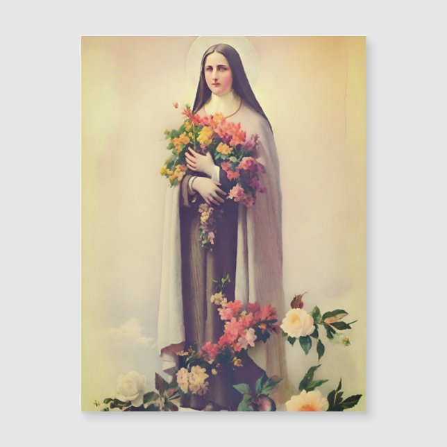 St Therese de Lisieux tarjeta magnética sagrada (Anverso)