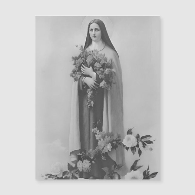St Therese de Lisieux tarjeta magnética sagrada (Anverso)