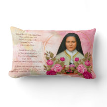 St. Therese el pequeño Cojín decorativo de flores
