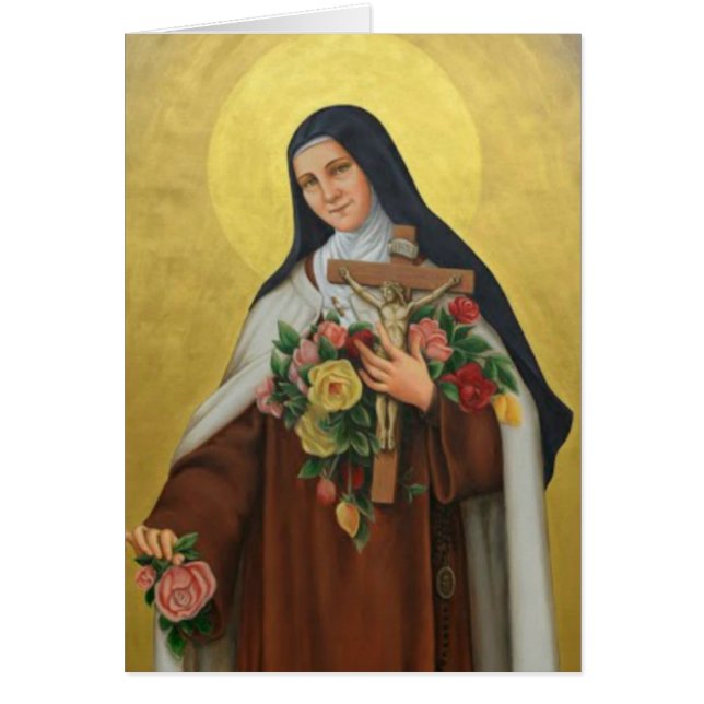 St. Therese Funeral Sympathy Holy Card (Frente)