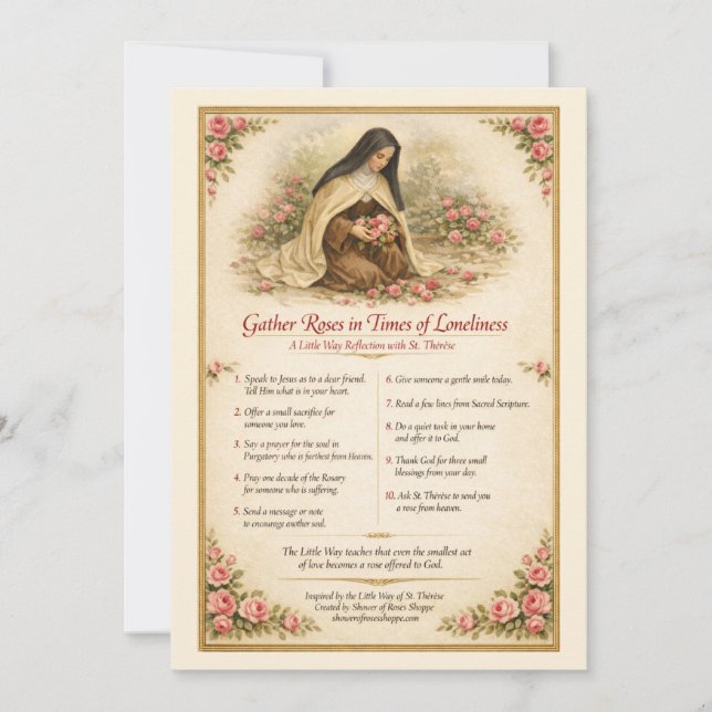 St. Therese Reflection Prayer Roses  (Anverso)