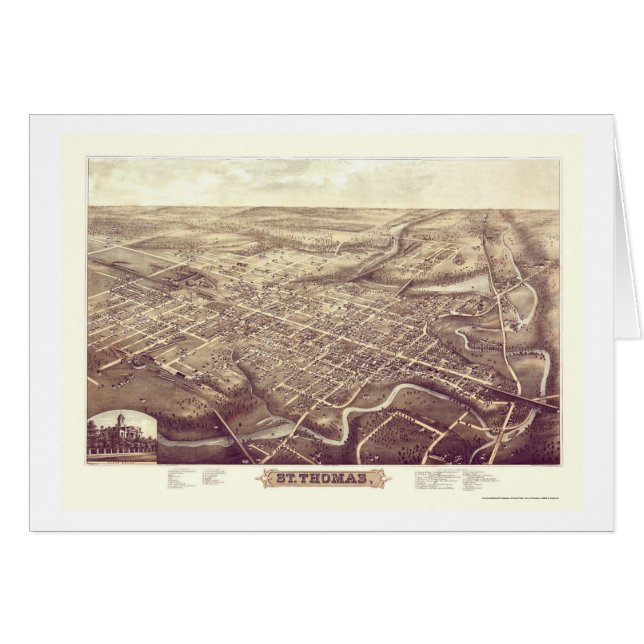 St Thomas, ENCENDIDO, mapa panorámico de Canadá - (Anverso (Horizontal))