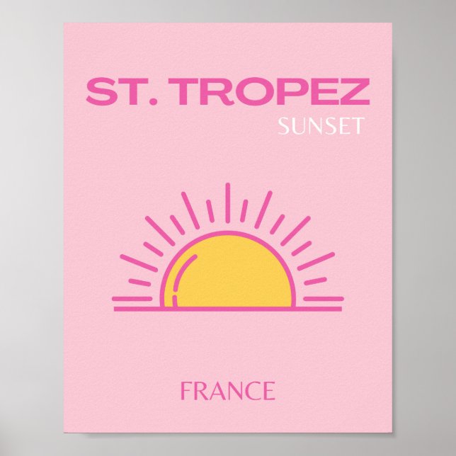 St Tropez, Francia, atardecer, arte de viajes, ros (Frente)