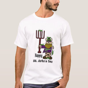 St.Urho con las porciones de camiseta de los