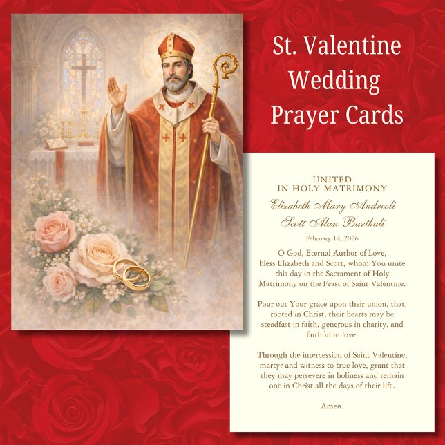St. Valentine Catholic Wedding Prayer Card (Subido por el creador)