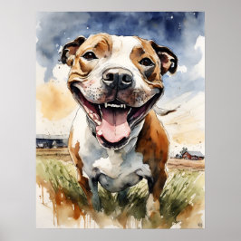 Staffordshire Bull Terrier - Impresión de arte de 