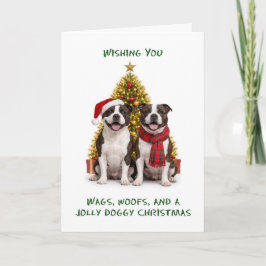 Staffordshire Bull Terriers Perros Navidad