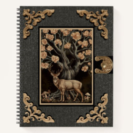 Stag de cuaderno espiral y el árbol de la magnolia